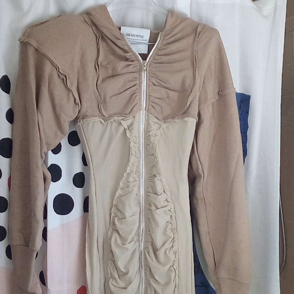 Sami Miro Vintage Open Seam Zip Hoodie Dress, NWT, Size Medium - Picture 2 of 5